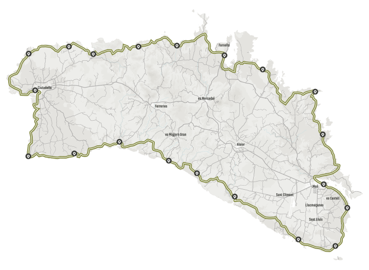 Recorrido del Camí de Cavalls — Vuelta a Menorca por etapas